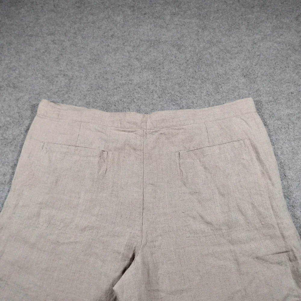 Reunion Men's Beige 100% Linen Drawstring Straight Leg Casual Pants Size XXL